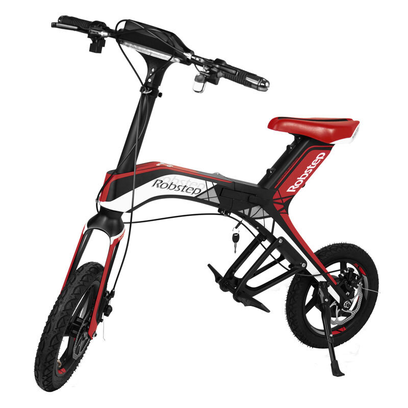 易步折叠电动自行车成人男女式代步带驾车电动助力单车锂电自行车 红色 25KM